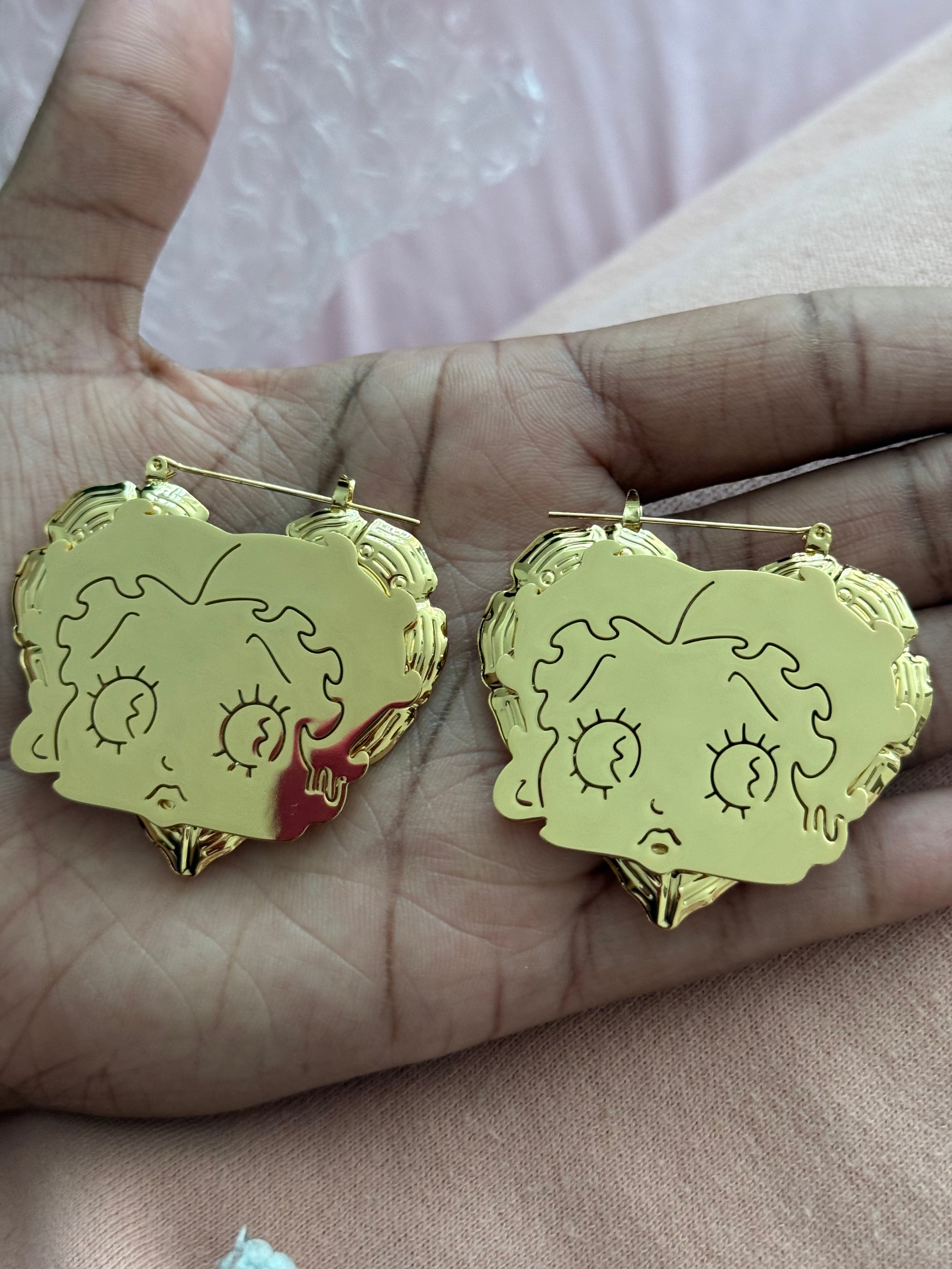 Betty Boop Heart Earrings