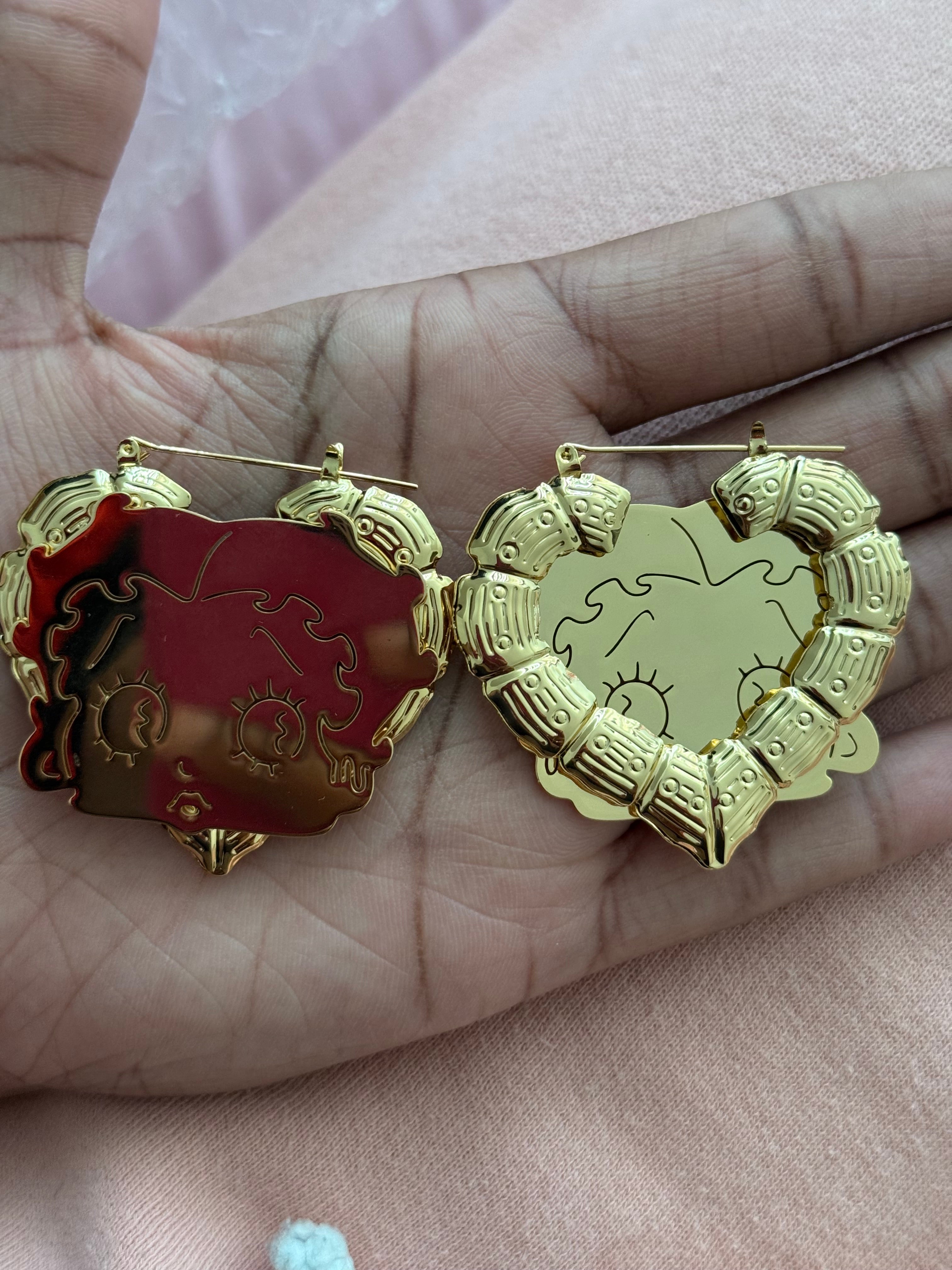 Betty Boop Heart Earrings