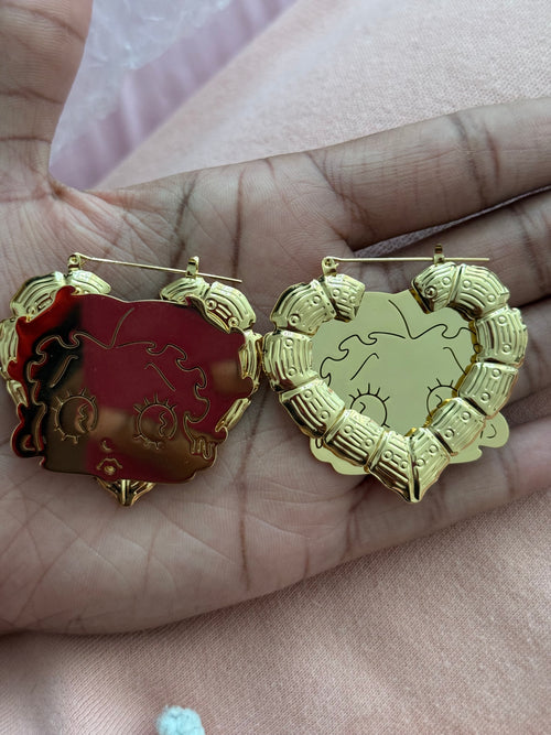 Betty Boop Heart Earrings