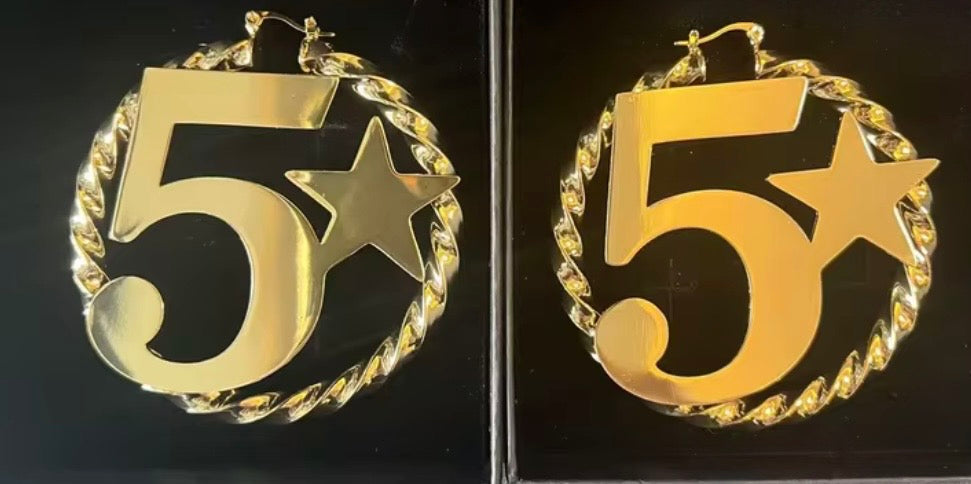 5 Star Hoop Earrings