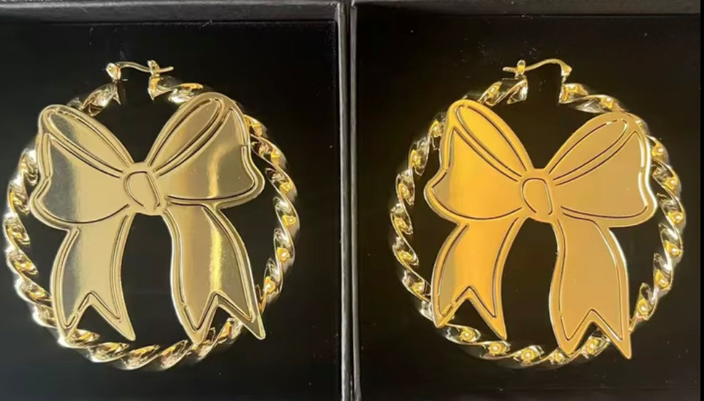 Bow Hoop Earrings