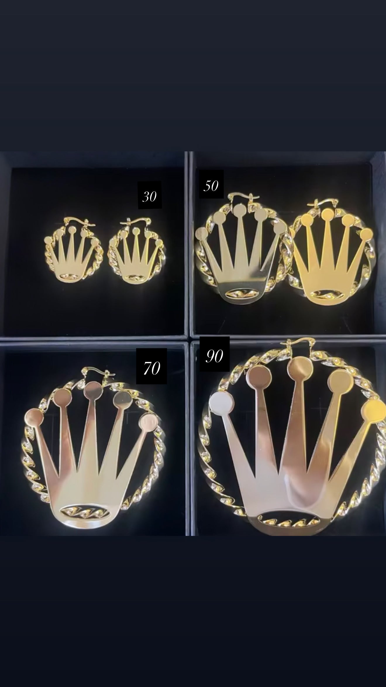 Crown Hoop Earrings